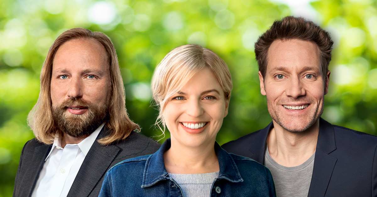 Toni Hofreiter, Katharina Schulze und Ludwig Hartmann